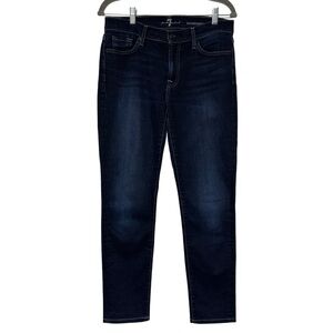{7FAMK} "Roxanne" Skinny Cigarette Leg Super Dark Blue Stretch Denim Jeans